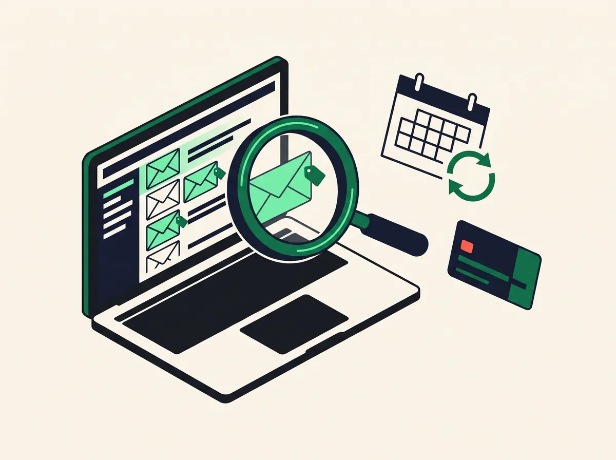 A magnifying glass finding refund chances in an email inbox